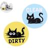 Zmywarka Czysta Brudna Znak Magnetyczny Uroczy Kot Okrągła Naklejka Magnetyczna na Lodówkę Jednostronny Wskaźnik Magnetyczny Magnes Przypominający do Kuchni