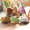 Adorable Cute Sandwich Plush Toy Keychain Hamburger Eggplant Doll Accessory