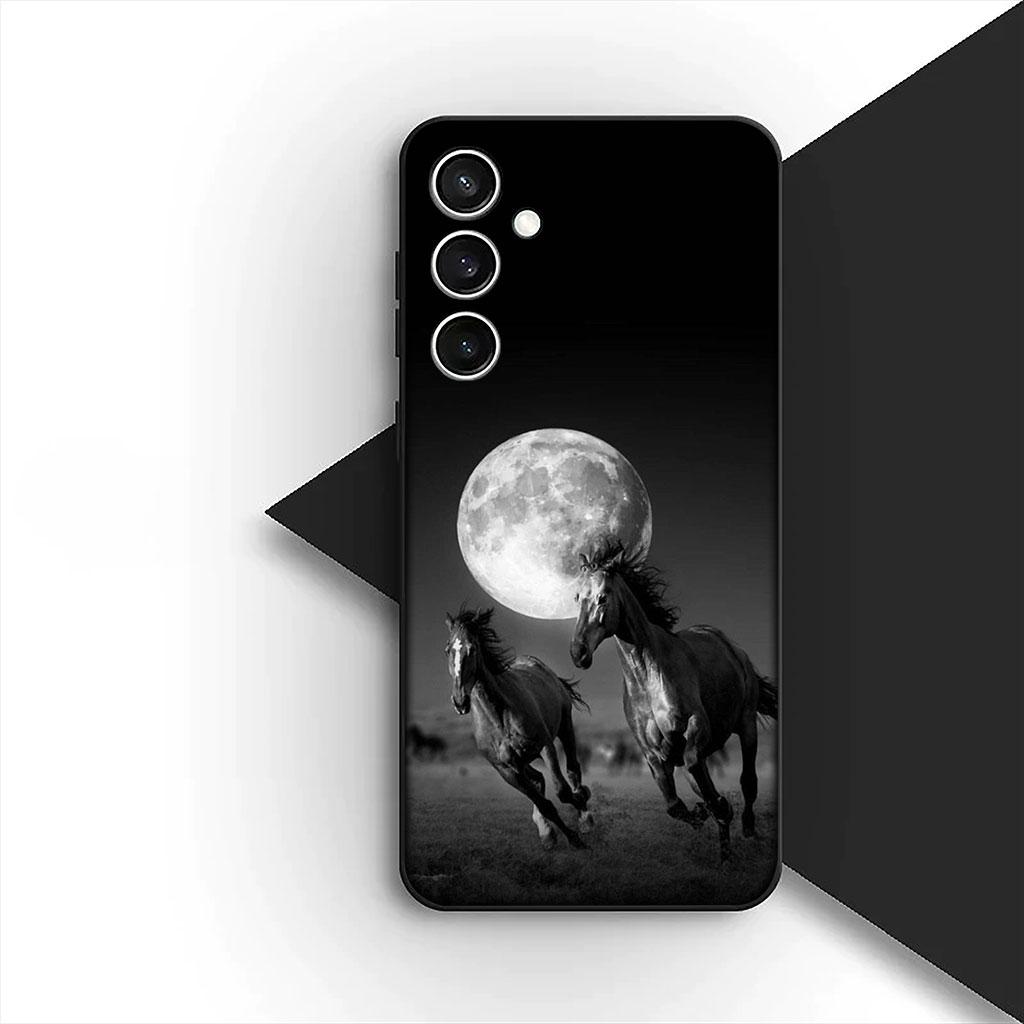 Phone Cover for Samsung Galaxy S25 S24 S23 FE Ultra Plus S7 Edge S25+ S23+ A56 5G Casing Soft Case Running Wild Horse Wallpaper
