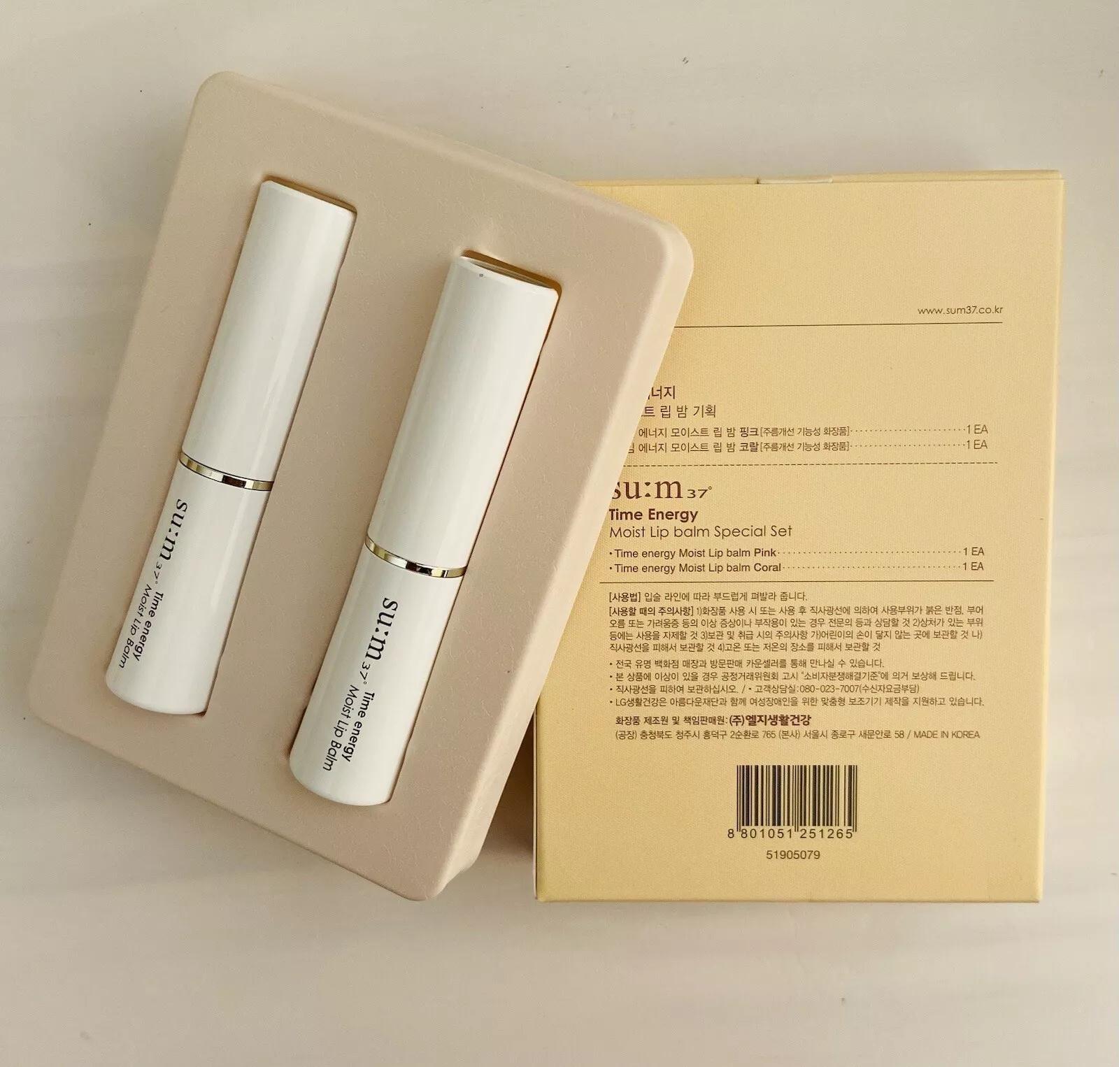 

su:m37 Time Energy Moist Lip Balm Special Set 2items (Pink+Coral) +RANDOM GIFT