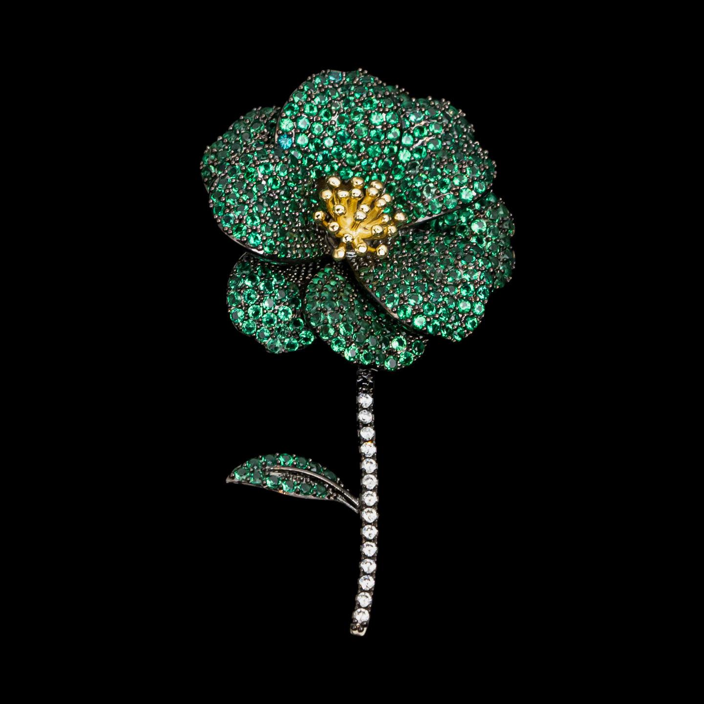 Тысяча Племен Серебряная Винтажная Брошь Камелия для Плащей Ветровок