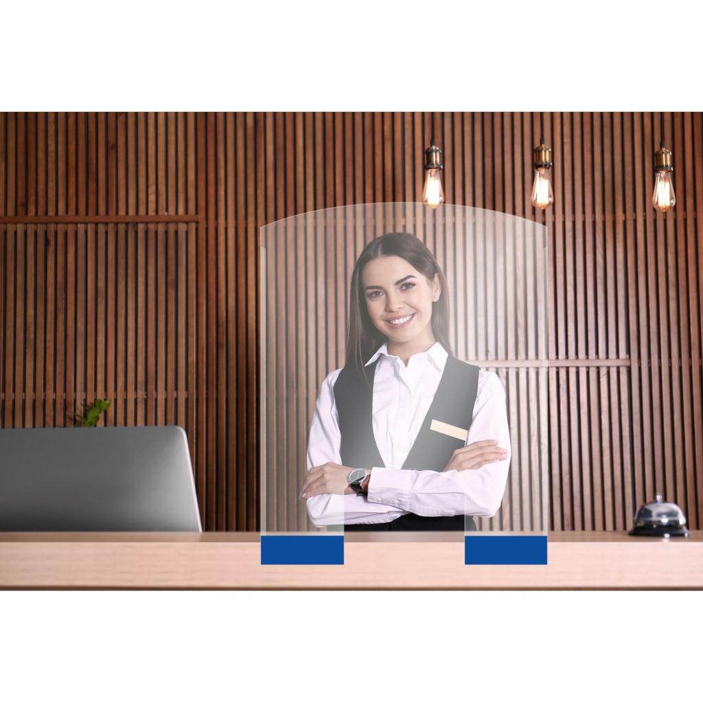 Paroi de protection en plexiglas pour bureaux de réception, 850 x 700 mm