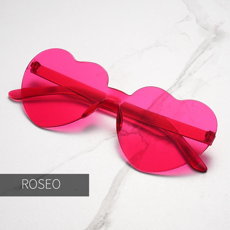 

Free shipping 2024 Candy color heart shape ocean personality Frameless Sunglasses Fashion Candy Love Sunglasses