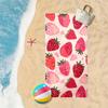 Modern Strawberry Pattern Quick Dry Towel, Absorbent for Pool Swim Yoga Travel Camping Bathroom