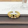 Medieval Vintage Retro Stacked Wearing Micro-Inlaid Zircon Temperament Ring Women'S Niche High-End Light Luxury Butterfly Ring