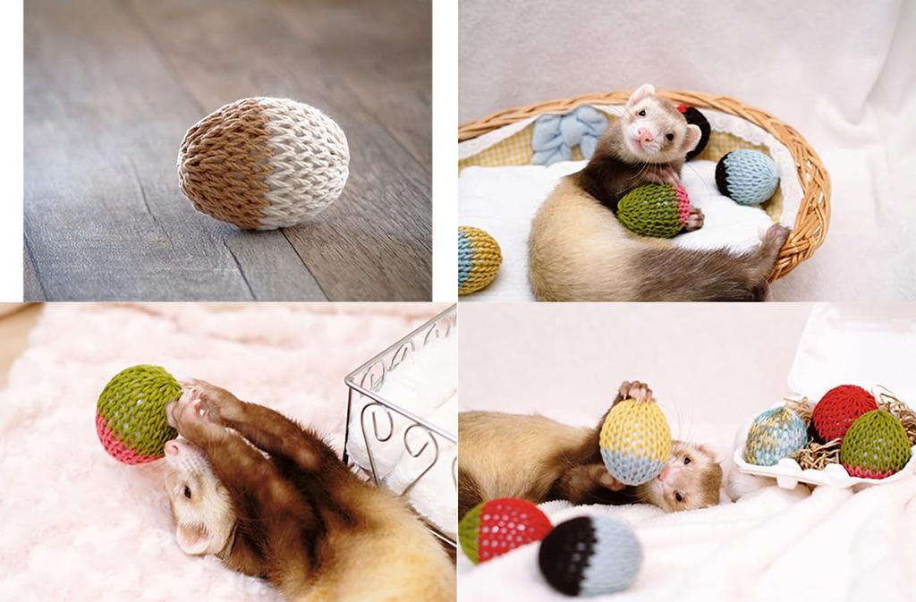 Cute Handmade Ferret Made In Ferret Caramel and with Chewable and Fun To Great Gift 5cm X 7cm Toy! Japan! Egg, Beige, Bell, 100% Wool, Roll,