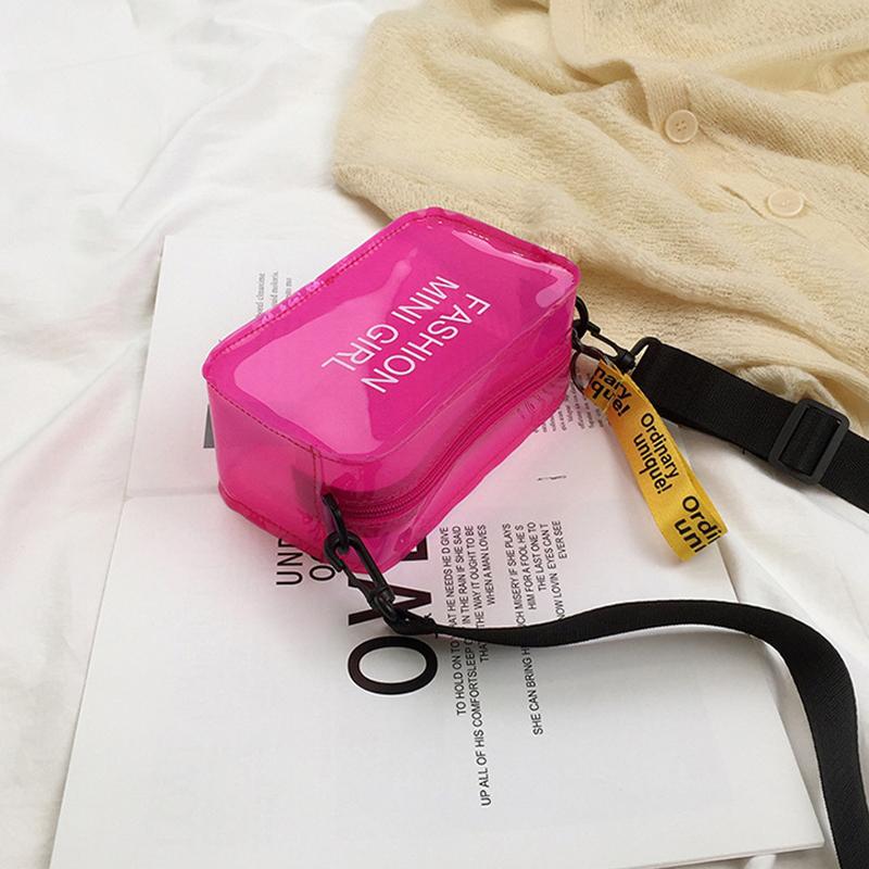 

Прозрачная лазерная сумка через плечо для женщин, конфетный цвет, с буквами, модная мини-сумка-мессенджер на плечо, ПВХ, желе, маленькая сумка-тоут розовый