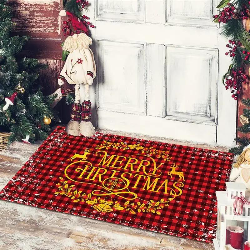 VIKAMA Christmas Decorative Floor Mat, Entrance Welcome Mat, Indoor and Outdoor Carpet, Home Decoration, Happy New Year 2026