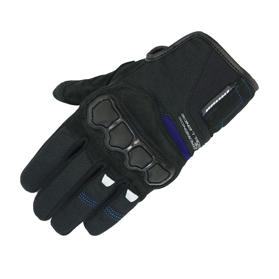 

Motorcycle Knuckle Guard ROUGH&ROAD Gloves, Black/Blue, Medium, RR8030BK/BL2