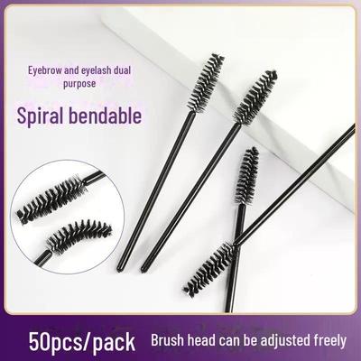 50-Piece Disposable Eyelash and Eyebrow Brushes with Fine Head