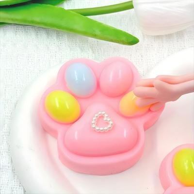 Cat Paw Squeeze Toy Stress Relief Kitten Paw Pinch Sensory Toy Kids Adults Soft TPR Stress Ball Calming Animal Claw Fidget Toy