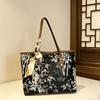 New Chinese style embroidered bamboo shoulder/handbag, retro, versatile, large capacity commuter tote bag, sophisticated commuter bag