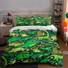 Green Dinosaur Illustrations. Bedding Duvet Cover Sets Duvet Covers Pillowcases Gifts (1 * Duvet Cover 2 * Pillowcases, Without Duvet Insert)