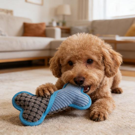 Plüschknochen Hundekauspielzeug Bissfest Quietschend Gefüllter Knochen Interaktives Spielzeug Kleine Mittlere Große Hunde Zahnen Reinigung Langeweile