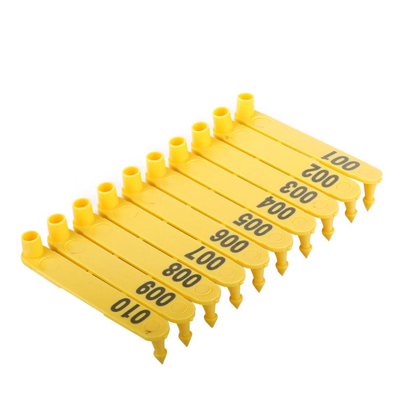 No.001-100 Sheep Ear Tag Signs Ear Laser Typing Copper Head Earrings with Words for Farm Animals Idetification Card 100Pcs