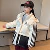 Children's Two-Tone Jackets, Down-Fiber Coats, Fall/Winter Thickened Protective Clothing for Boys and Girls