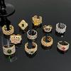 Medieval Retro Heavy Industry Inlaid Zir*****Pen Ring Brushed Light Luxury Niche High-End Court Ring Woman