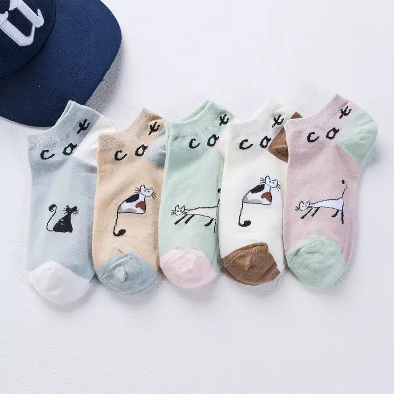 5 Ζευγάρια Αστείες Κάλτσες με Μοτίβο Αγελάδας Χαριτωμένες Μόδας Κινούμενων Σχεδίων Κοντές Κάλτσες Αστραγάλου Για Γυναίκες Και Άνδρες