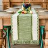 With Gradient Tassel Farmhouse Table Runner Rectangular Table Cover  Dinning Table