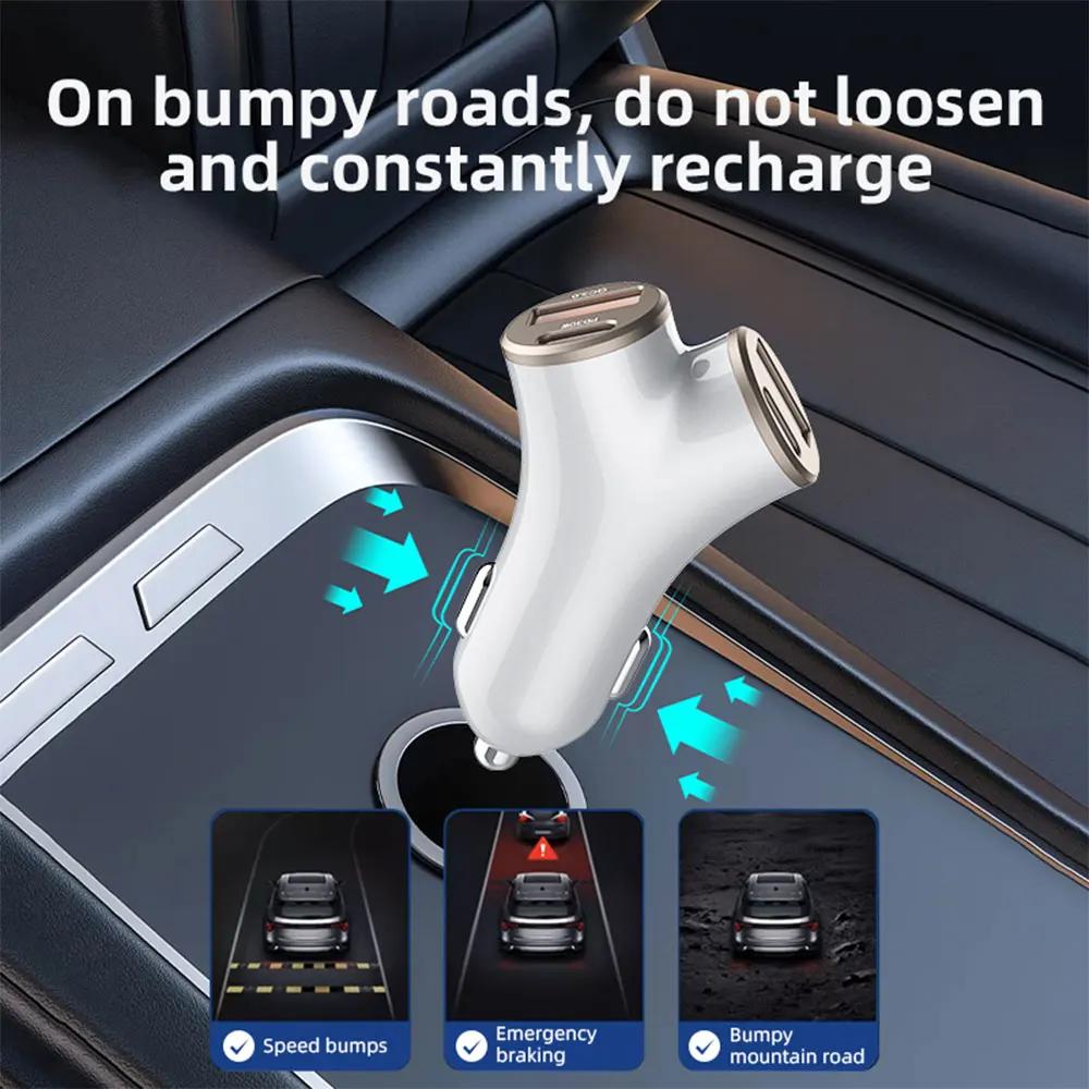 Fast Charger 4 Ports PD USB 240W Super Car Charger Phone Type-C Adapter Quick Charging in Car for iPhone 14 15 Pro/Max Samsung