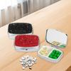 Portable Travel Pills Box with Crystal Diamonds Design 2 Compartment Medicine Container Pills Case for Vitamins and Pills
