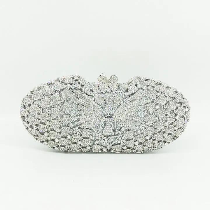 

Boutique De FGG Hardcase Yellow Crystal Butterfly Clutch Women Evening Purse Metal Clutches Bag Wedding Party Handbag Clutch Bag Mini Clutch