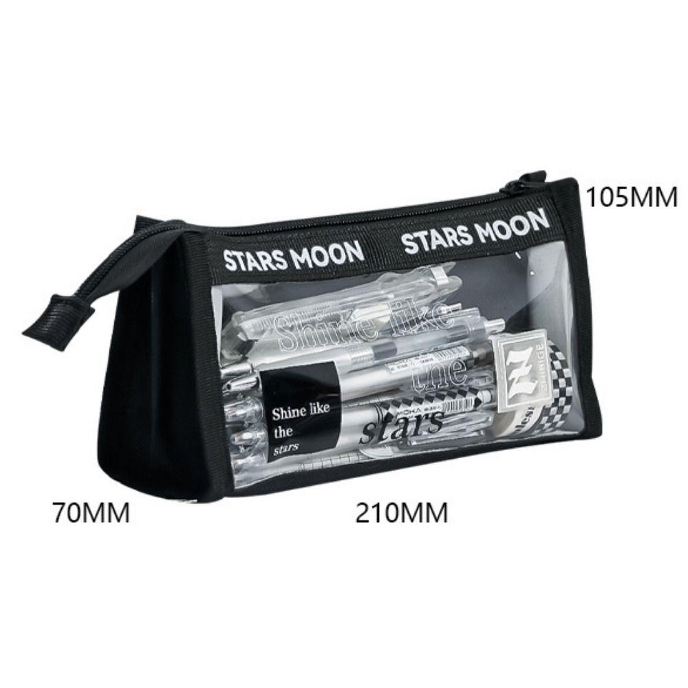 Triangle Stationery Storage Bag Three-dimensional Transparent Zipper Pouch Stationery
