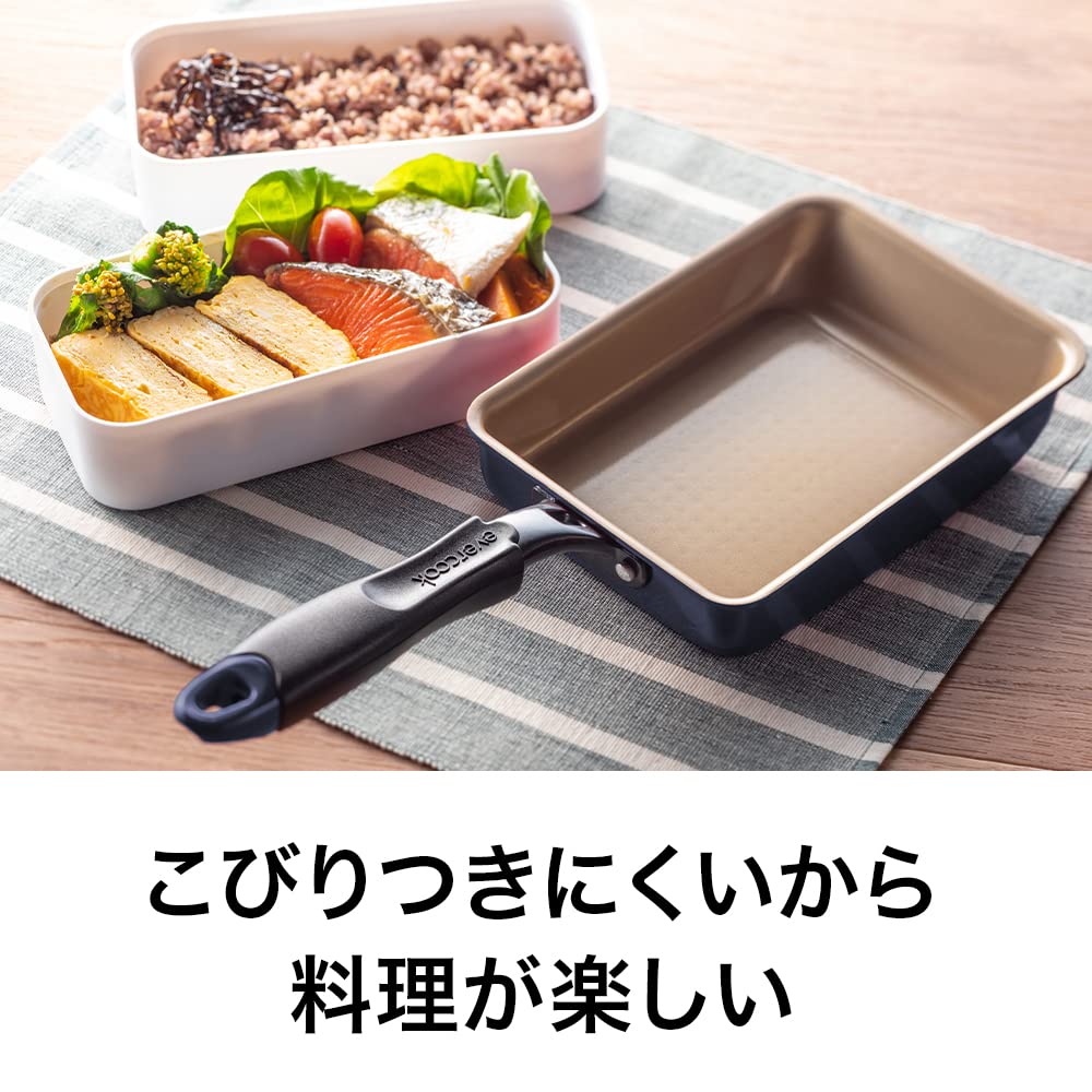 Evercook Tamagoyaki 13 x 18cm For Gas Fire Only Lightweight Days Frying Pan PFOA PFOS Free Navy Doshisha [500 Warranty] Non-Stick
