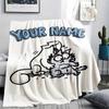 1PC Custom Name Simon‘s Cat Patterned Flannel Blanket Suitable For All Seasons for Home Decor Warmth and Comfort Gifts Holiday Present