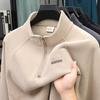 Men's Casual Winter Fleece Half-Zip Stand Collar Hoodie