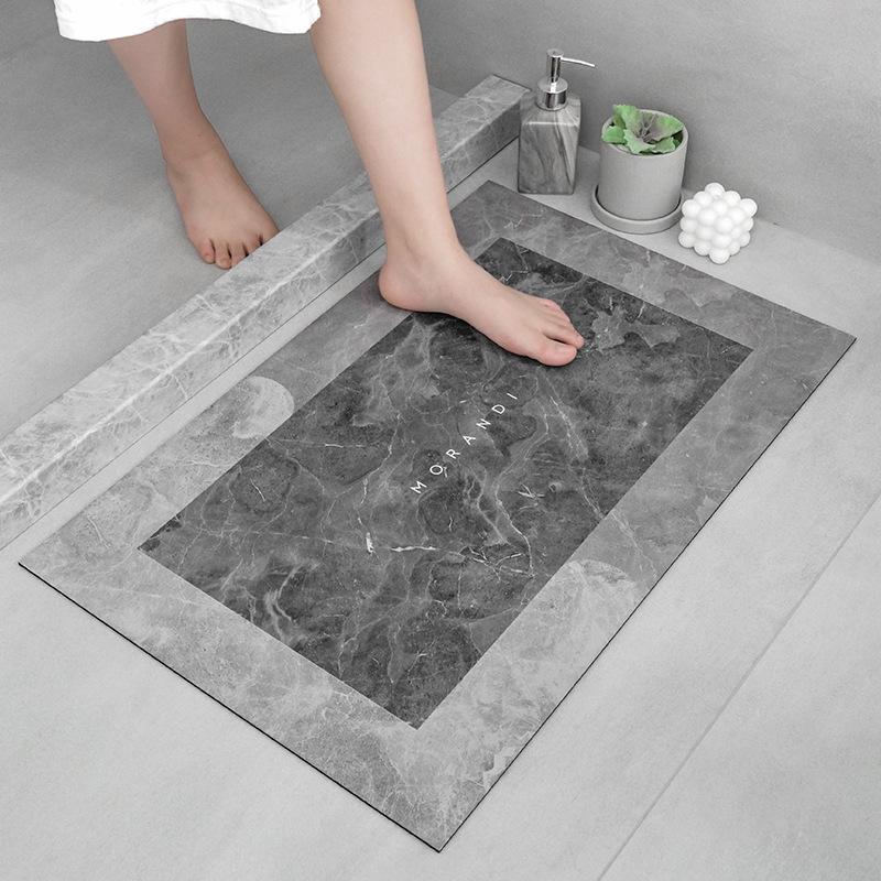 

Bathroom Door Absorbent Floor Mat Bathroom Diatom Mud Foot Mat Toilet Anti-slip Mat Quick-drying Carpet Anti-slip Silicone Mat 40*60cm