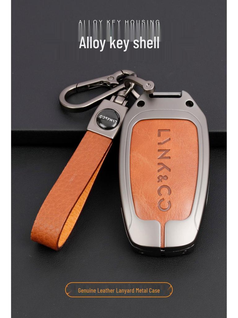 New Genuine Leather Alloy Key Case for Lynk & Co Models 01, 03, 05, 06
