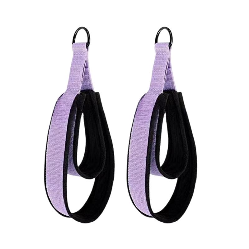1 Pair Fitness D-Rings Strap Handle Yoga Exercise Accessory for Home Gym Workout Pilates Double Rings Strap for Reformer