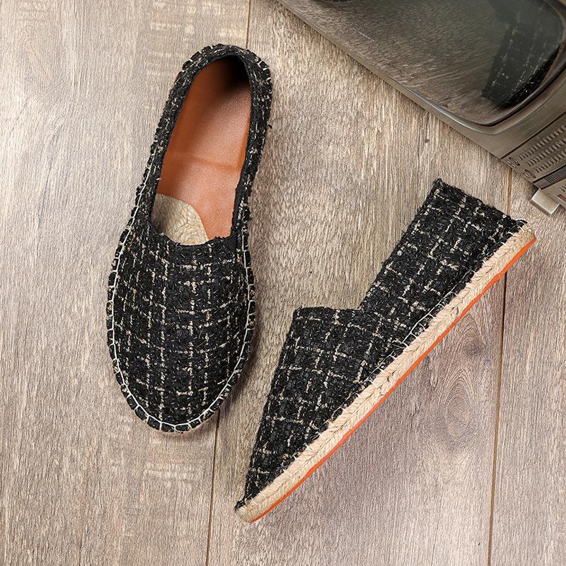 Summer Linen Sole Shoes Straw Retro Fisherman Shoes Cloth Shoes Men's Lazy Shoes Casual Shoes Canvas Shoes Men's Shoes Trendy Shoes