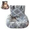 Dogs Car Seat Travel Dog Bed with Safety Straps Plush Fluffy Pet Seat with Non-Slip Backing Detachable Washable Cushion for Small Large Dogs