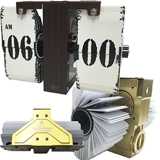 HOUSE USE PRODUCTS Flip ACL090 Wall/Desk Clock, Type, Volk, Gold,