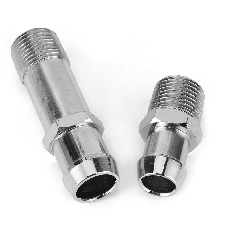 12 Inch Stainless Steel NPT Heater Hose Fittings for Chevy Engines 283 305 307 327 350 383 400 OEM Compatible Design