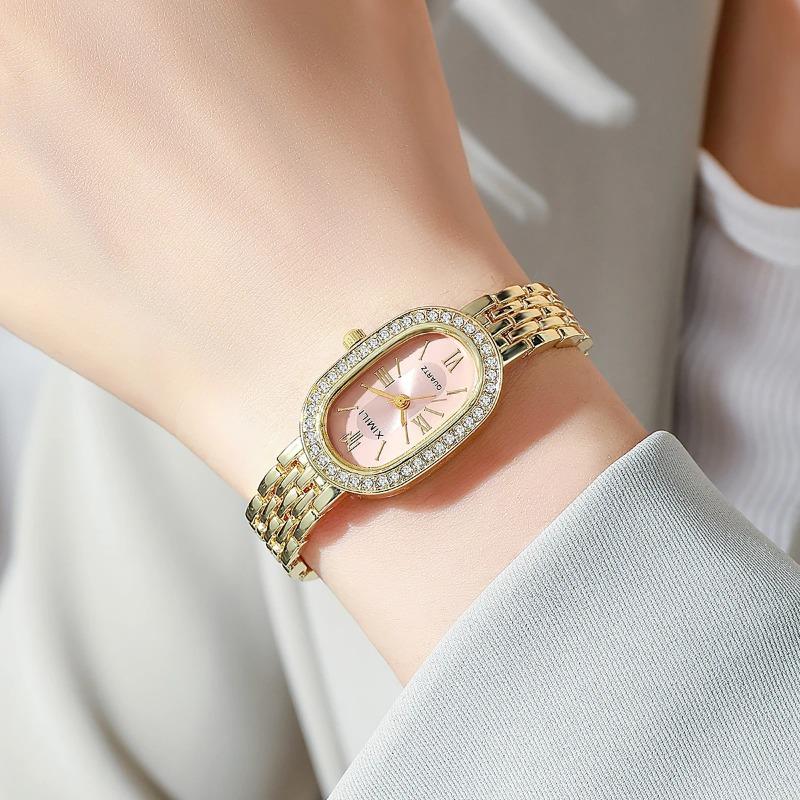 Hodinky Dámské Nerezová Ocel s Diamantem Anglické Hodinky Jednoduché Luxusní Neformální Obchodní Hodinky
