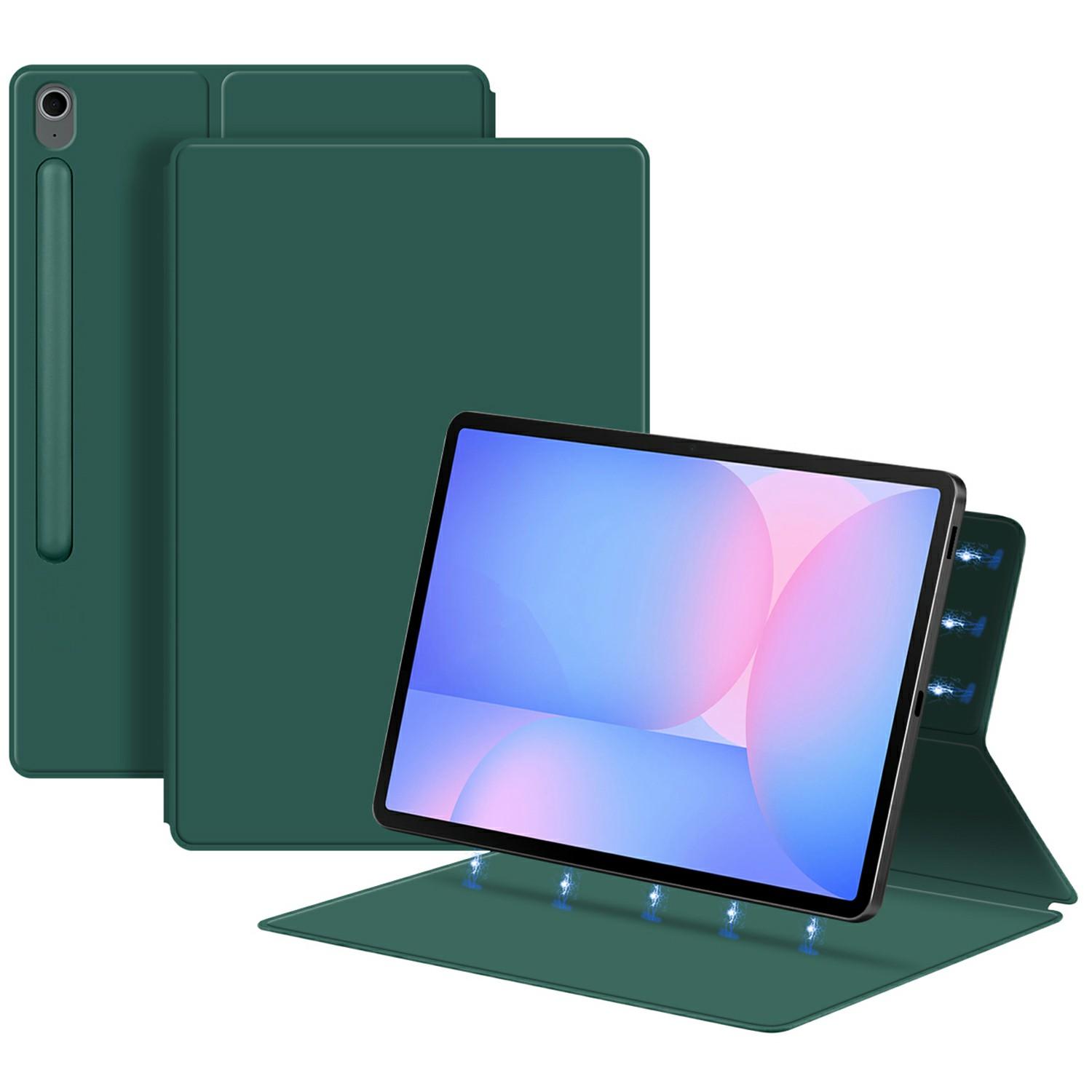 

Чехол-подставка для планшета Samsung Galaxy Tab S10 FE+ с магнитным кожаным чехлом и функцией автоматического перехода в режим сна/пробуждения Green