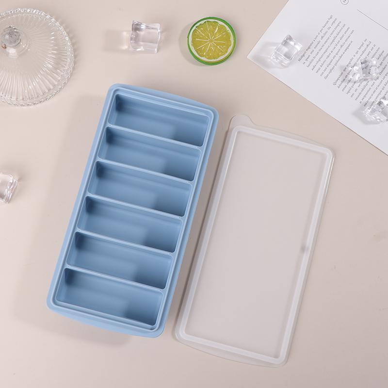 6 Grids Long Ice Cube Tray Mold Kitchen Reusable Silicone Ice Cube Mold Bpa Free Ice Maker Food Grade Silicone Ice Cubes Mould