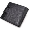 Men's Original Horizontal Format Wallet Made of Genuine Leather with Crocodile Embossing CANPELLINI 21768 Black