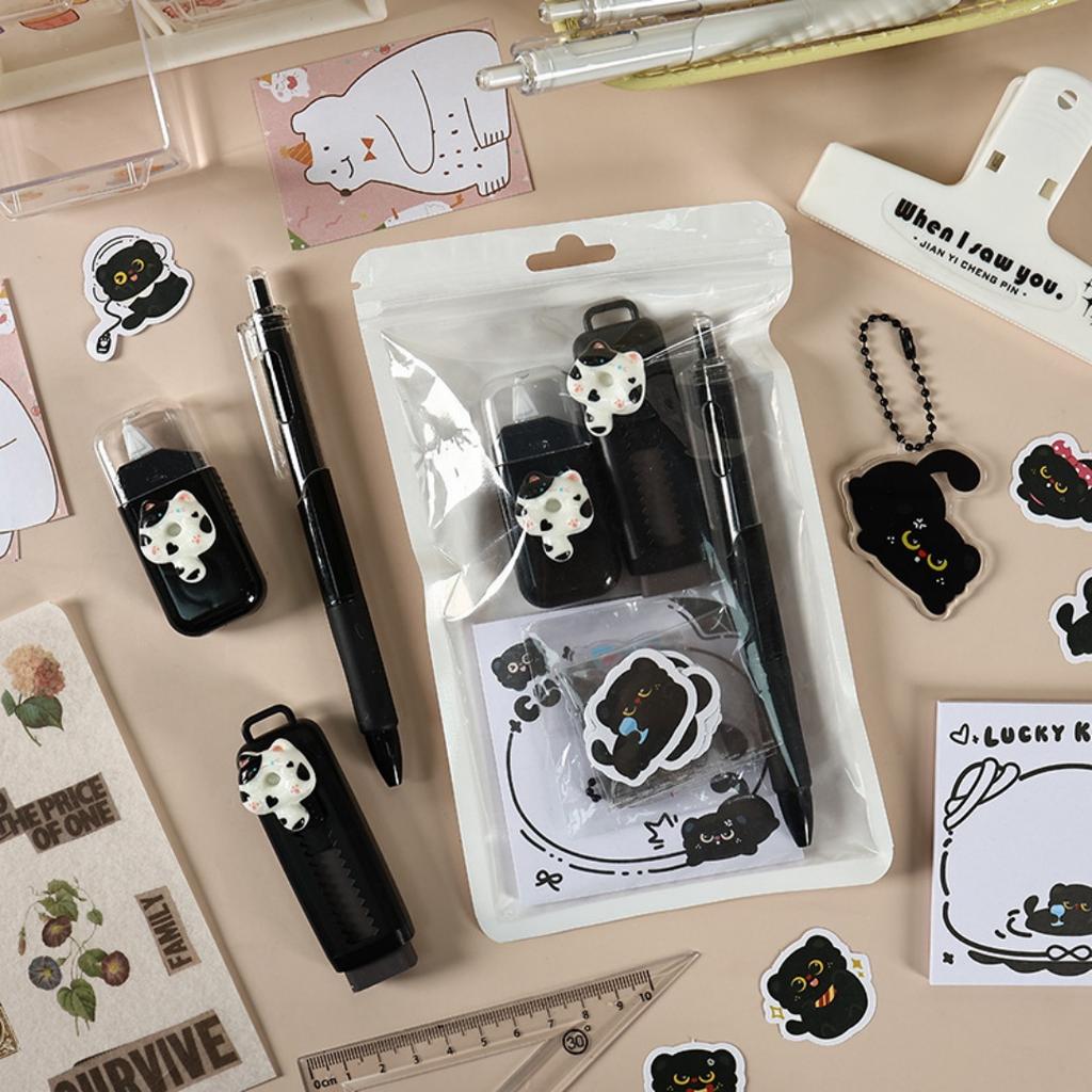 Cute Meow Cartoon Stationery Set Children Student Learning Gift Classroom Prizes Birthday Present Back To School Stationery Kit