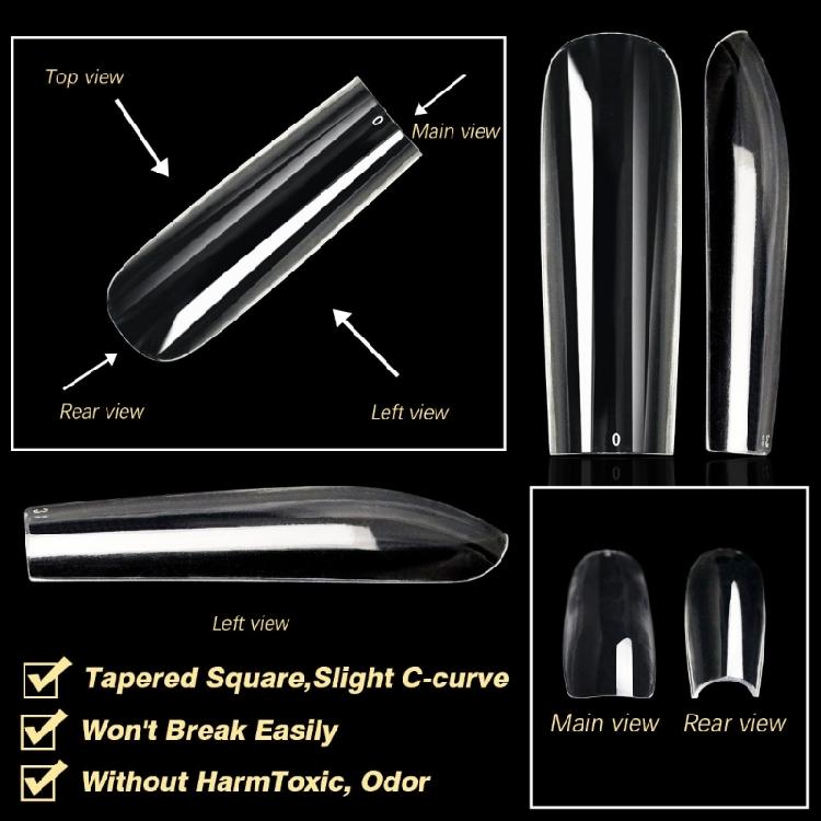 Versatile Clear Gel Nail Tips Transparent Nail Extensions Great for Daily Wear