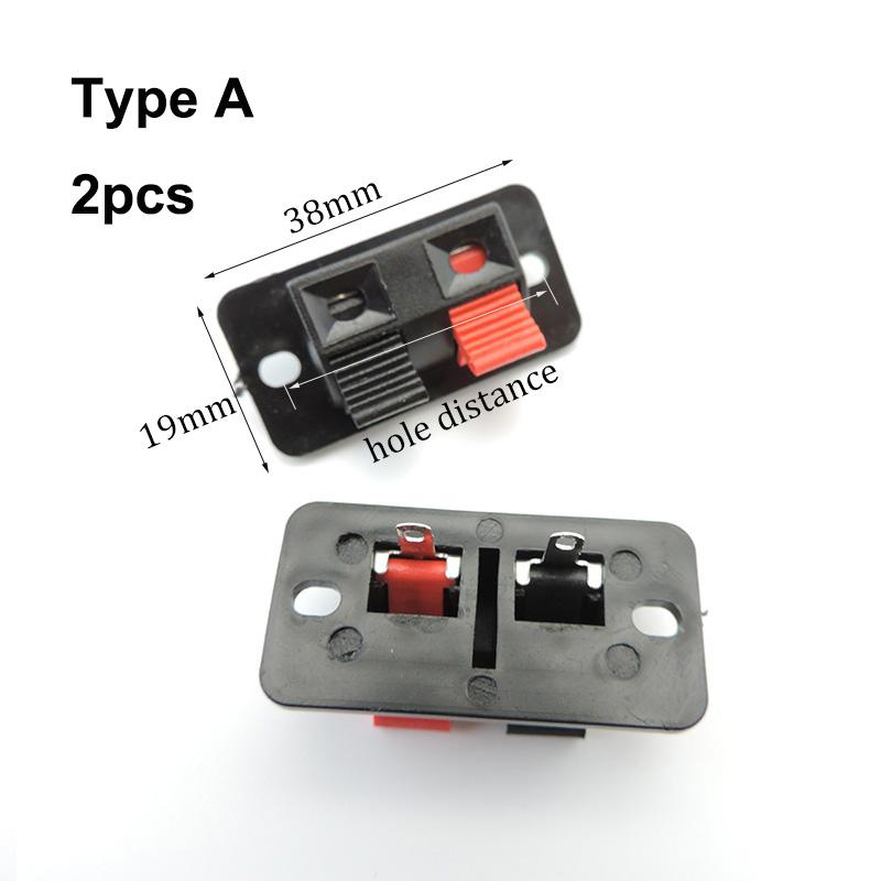 

2 шт./лот Роз’ємний термінал 2P 4P Push In Jack Пружинне навантаження Клеми аудіодинаміка Затискачі для макетної плати type A