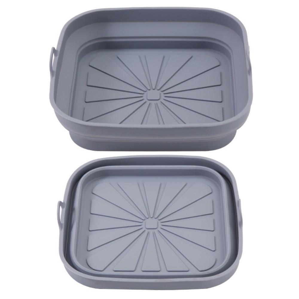 Round/Square Foldable Fryer Baking Tray Flexible Air Fryer Silicone Mat Baking