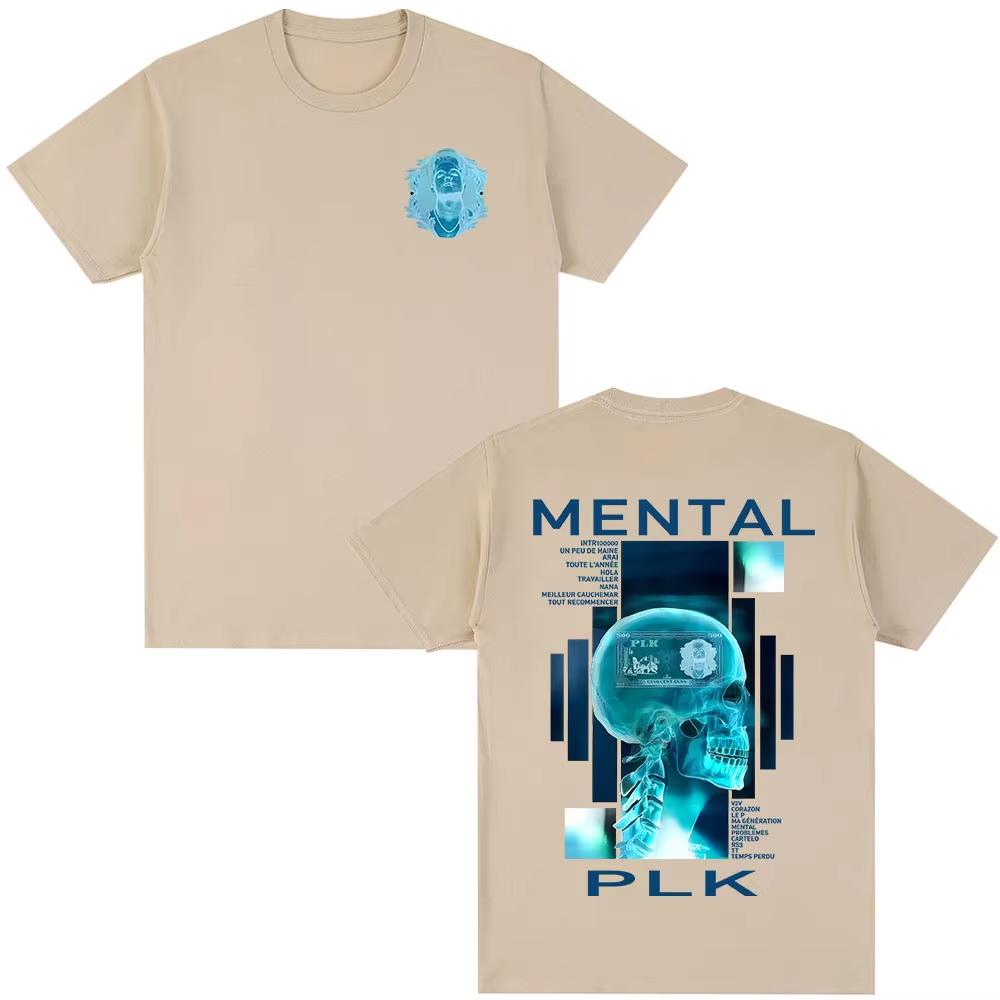 

Rapper Plk Mental Album Graphic T-shirts Men Women Hip Hop Fashion Pop Music T Shirt Men s Vintage Oversized T-shirts Streetwear S разноцветный