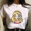 Disney Cartoon Villain Princess Graphic T Shirts Streetwear Y2k Women T-shirts Summer Tops Harajuku Ladies T Shirt White Blouses