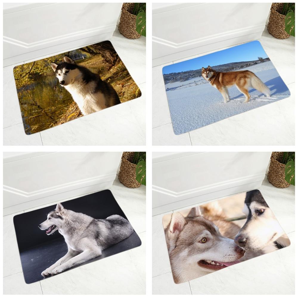 Buy Funny Siberian Husky Dog Flannel Carpet Floor Mat for Hallway ...