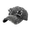 Ripped denim baseball cap, old men's wide brim, small face, summer sunshade, sunscreen cap, peaked cap children