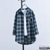 Autumn Plaid Shirts Womens Blouses And Long Sleeve Loose Checked Female Clothes